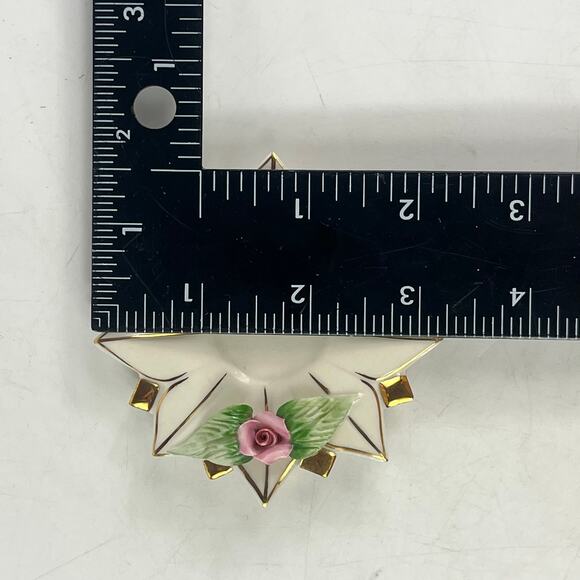 Limoges France Porcelain Rose Cup Saucer Set Gold Trim Starburst Pedal Design - Picture 13 of 15